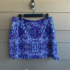 Tranquility Floral Athletic Skort - Size L Athleisure Stretchy Comfy Activewear